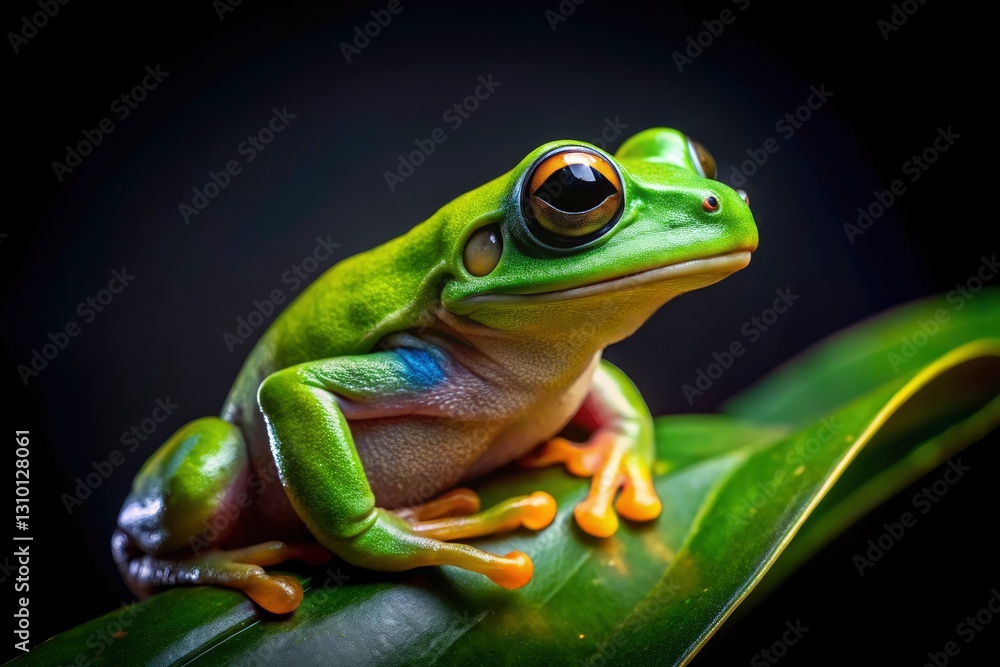 Green Frog Black Background Product Photography - Studio Shot, Amphibian, Reptile, Wildlife, Nature, Macro Photography Green Frog Black Background Product Photography - Studio Shot, Amphibian, Reptile, Wildlife, Nature, Macro Photography