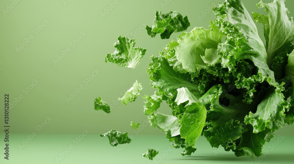 Floating Lettuce Leaves with Soft Pastel Background – Vibrant Food Photography for Fresh and Healthy Eating Concepts Floating Lettuce Leaves with Soft Pastel Background – Vibrant Food Photography for Fresh and Healthy Eating Concepts