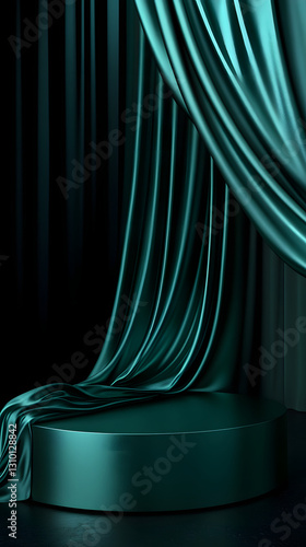 Black blue green abstract background.  Matte background with space for design. 