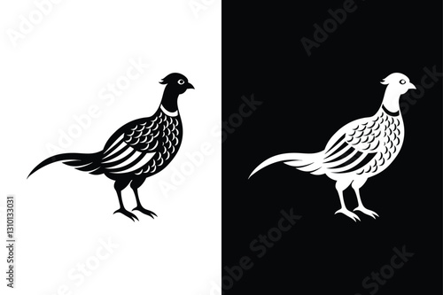 Partridge bird icon vector on White Background ,Vector Art Illustration on white background.