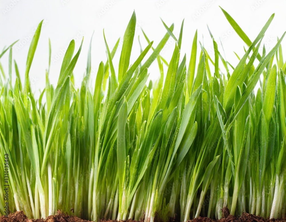 Fototapeta premium Green Grass Borders with Gradient Mesh Isolated on a White Background