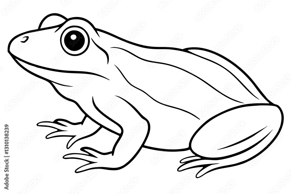 Naklejka premium frog silhouette line art vector illustration with a white background