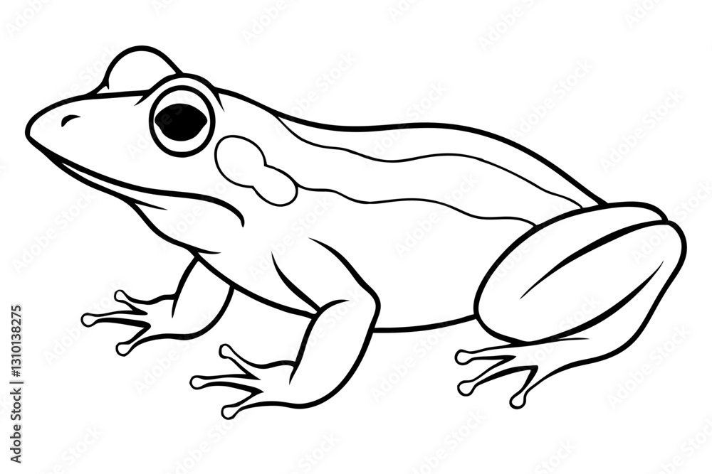 Fototapeta premium frog silhouette line art vector illustration with a white background