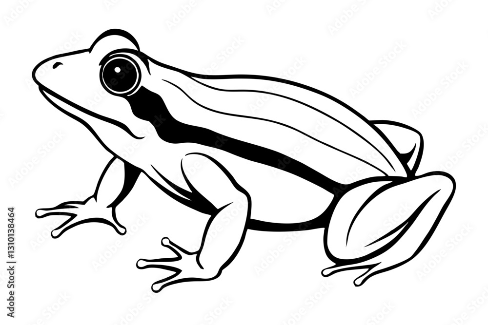 Naklejka premium frog silhouette line art vector illustration with a white background