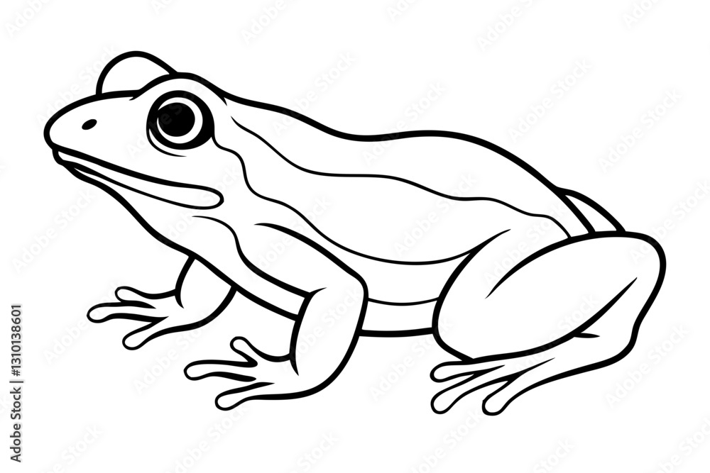 Fototapeta premium frog silhouette line art vector illustration with a white background