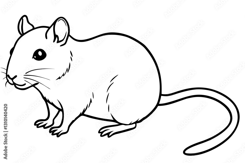 gerbil silhouette line art vector illustration with a white background gerbil silhouette line art vector illustration with a white background
