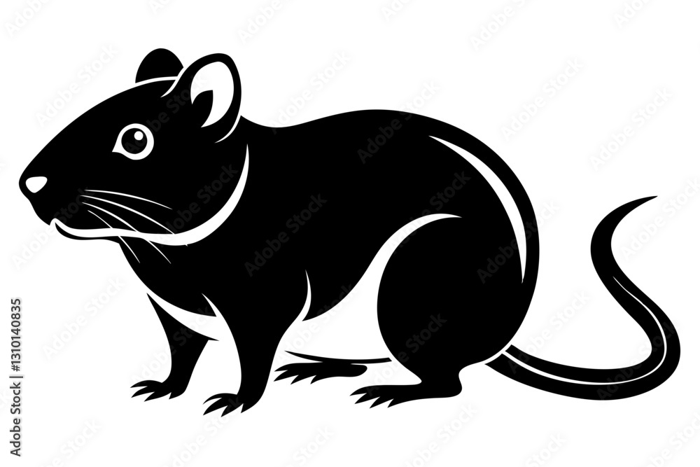 Obraz premium gerbil silhouette line art vector illustration with a white background