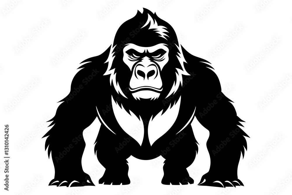 gorilla silhouette line art vector illustration with a white background gorilla silhouette line art vector illustration with a white background