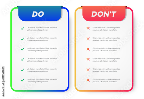 Do and dont infographic template modern style vector 10 eps