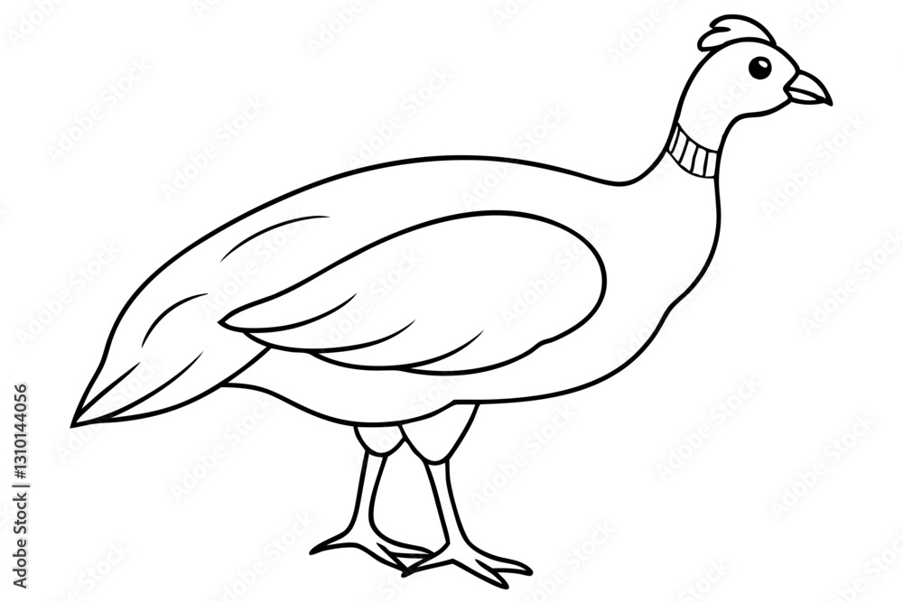 guineafowl silhouette line art vector illustration with a white background guineafowl silhouette line art vector illustration with a white background