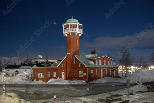 The old city in Kiruna during demolition, Norrbotten in Swedish Lapland. Photographed 18 February, 2025