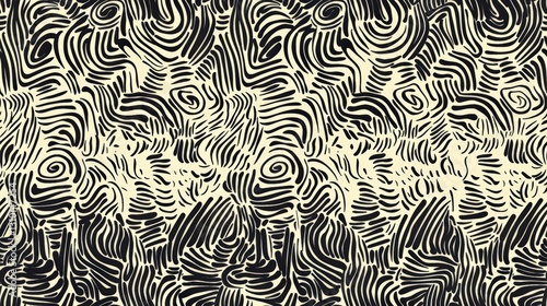 This chaotic doodle features swirling lines and abstract patterns, creating a visual sense of movement and texture in a playful artistic expression.