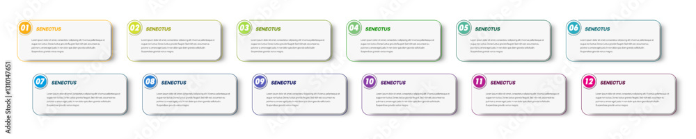 Bullet points numbers from 1 to 12 list markers color trendy typography Bullet points numbers from 1 to 12 list markers color trendy typography