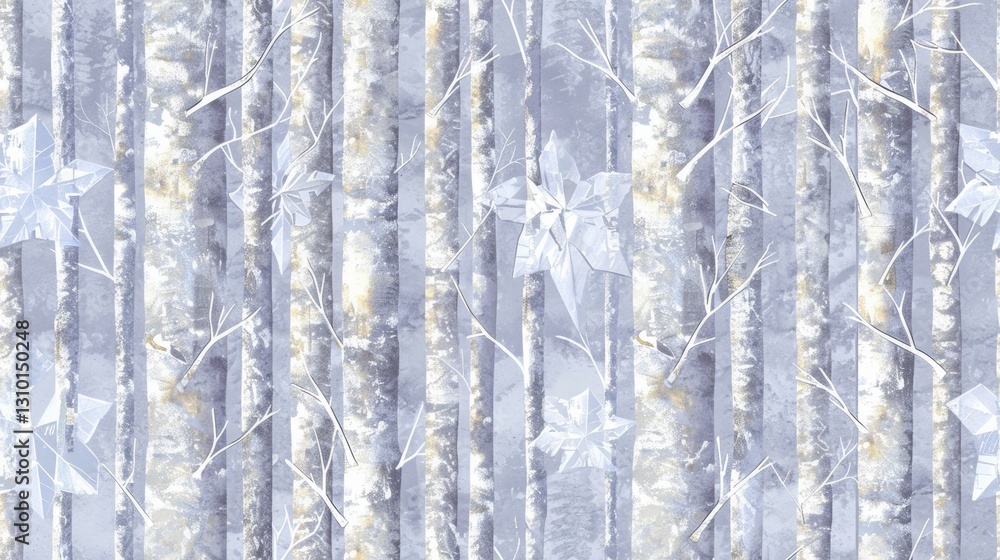 Delicate frost clings to the trunks of tall trees, while intricate, airy snowflakes embellish the cool blue backdrop of a serene winter scene, evoking quiet beauty. Delicate frost clings to the trunks of tall trees, while intricate, airy snowflakes embellish the cool blue backdrop of a serene winter scene, evoking quiet beauty.