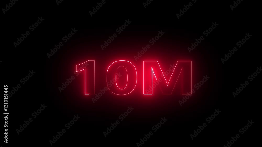 10 Million achievement for social media videos animation.Abstract Glowing Neon Light 10 Millions Letter Icon Animation. 10 Million achievement for social media videos animation.Abstract Glowing Neon Light 10 Millions Letter Icon Animation.