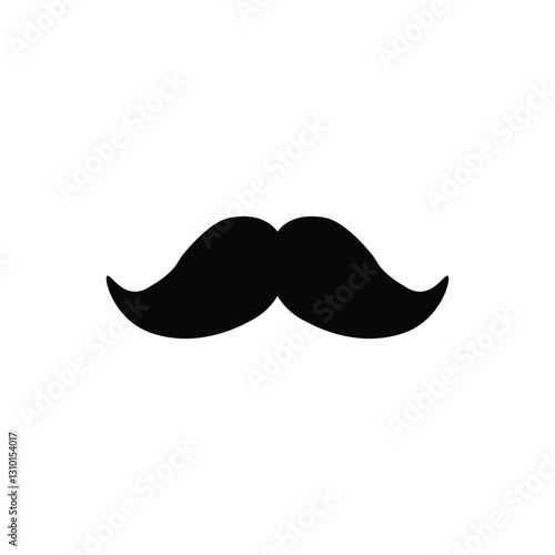 Vector mustache icon isolated on white background.