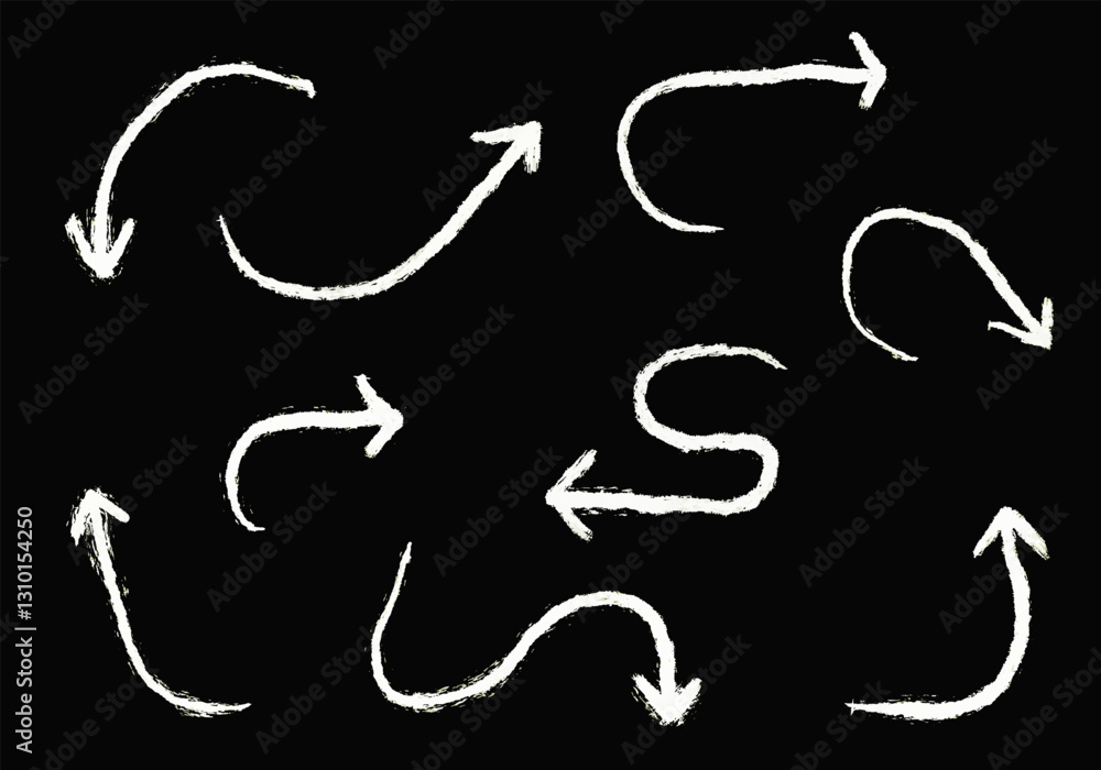 Fototapeta premium Set of different hand drawn vector arrows.
