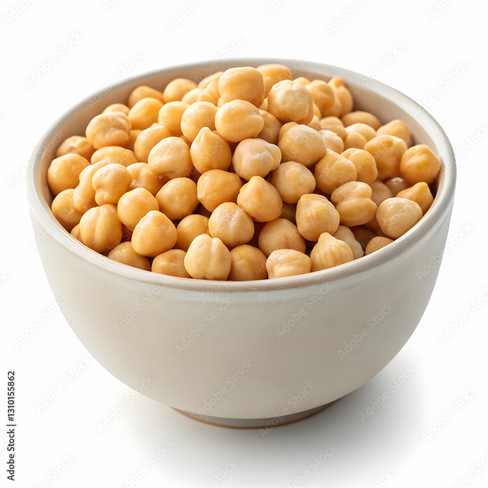 Chickpeas peas raw from above bowl isolated Chickpeas peas raw from above bowl isolated