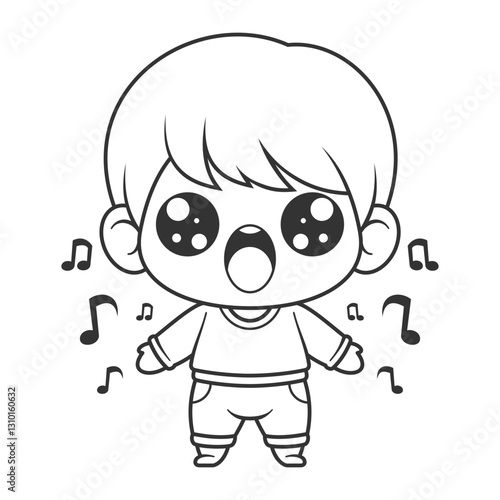 Kids want to be a singer, for coloring