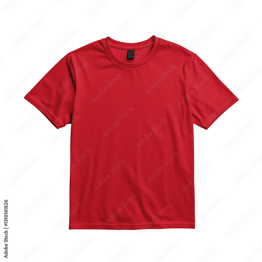 Bright red short sleeve t-shirt perfect for casual outings and summer activities available in various sizes Bright red short sleeve t-shirt perfect for casual outings and summer activities available in various sizes
