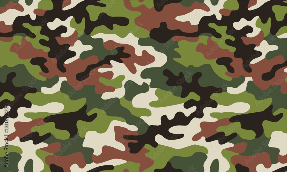 Fototapeta premium A seamless vector-style camouflage pattern with a modern and realistic look, easily editable.