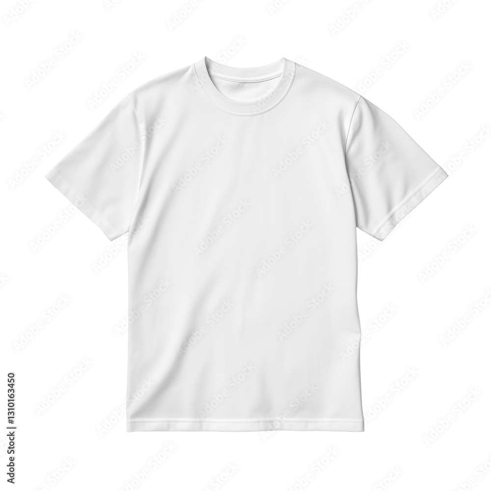 Simple white t-shirt without graphics, perfect for casual wear or layering in any season Simple white t-shirt without graphics, perfect for casual wear or layering in any season