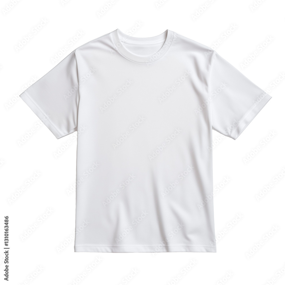 Plain white short sleeve t-shirt displayed on a clean surface in bright lighting suitable for casual wear and layering Plain white short sleeve t-shirt displayed on a clean surface in bright lighting suitable for casual wear and layering