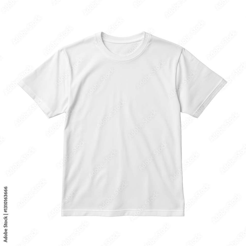 Plain white short sleeve t-shirt displayed on a simple background for casual wear in various settings and styles Plain white short sleeve t-shirt displayed on a simple background for casual wear in various settings and styles