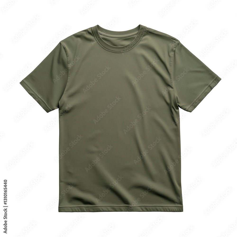 Plain green t-shirt with short sleeves suitable for casual wear in various settings Plain green t-shirt with short sleeves suitable for casual wear in various settings
