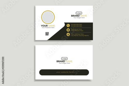 Elegant Minimalist Business Card Design | Luxury Black and Gold Business Card Template