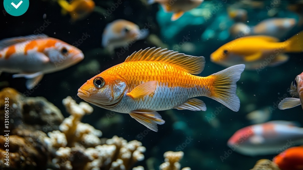 Aquarium Fish Close Up View Aquarium Fish Close Up View