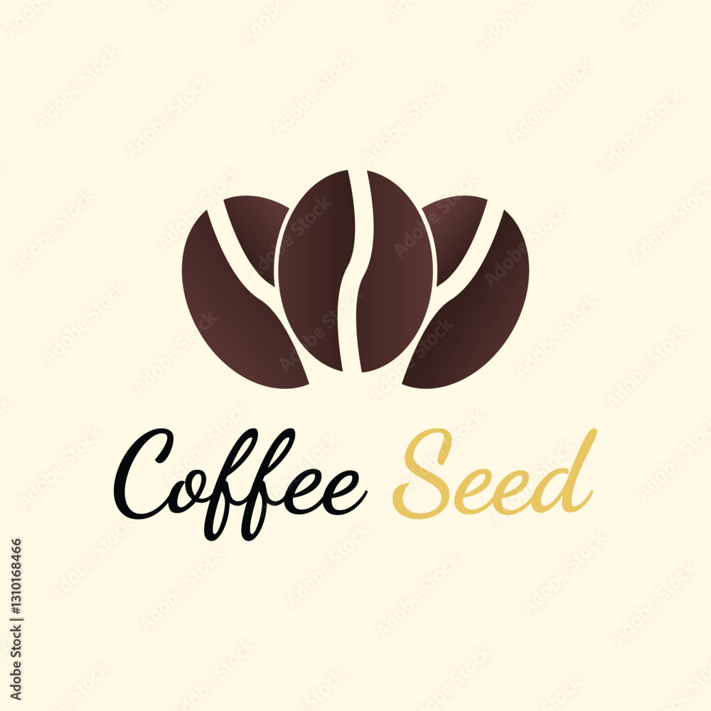 Fototapeta premium simple coffee bean logo design