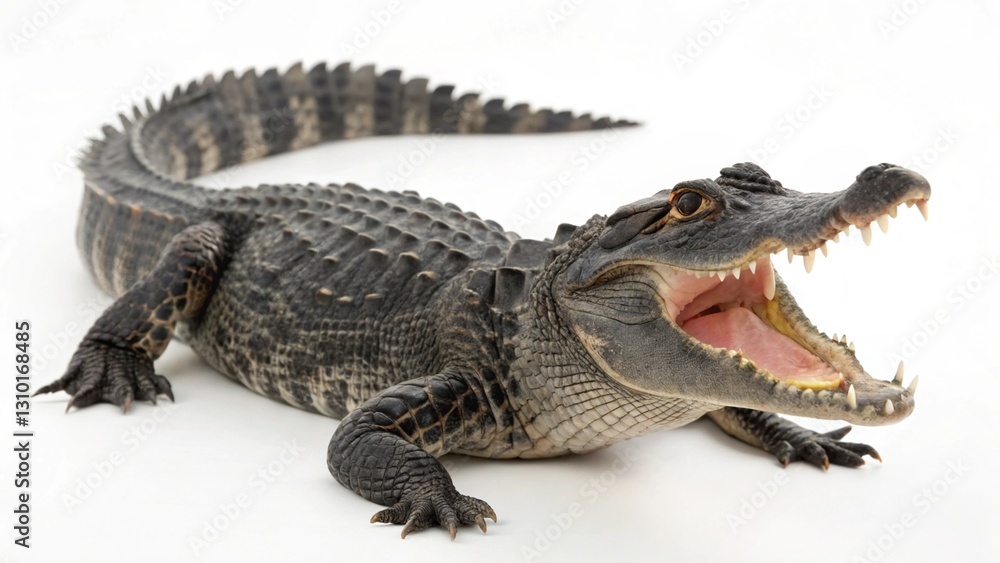 Naklejka premium American Alligator On White Background