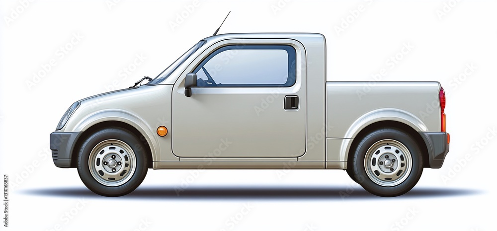 Fototapeta premium Silver compact pickup truck