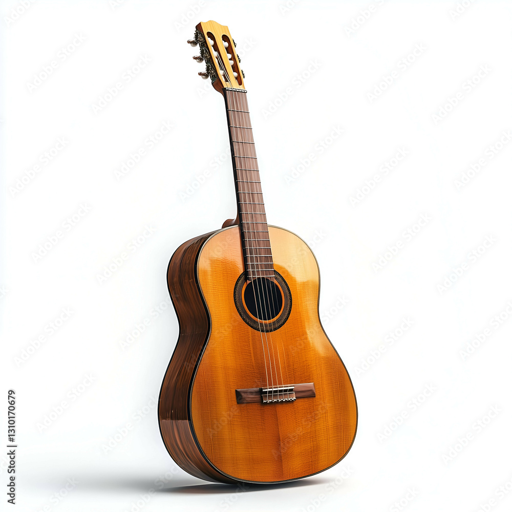 Fototapeta premium <Acoustic Classical Guitar: Artistic Photography of a Handcrafted Wooden Instrument for Music Lovers>
