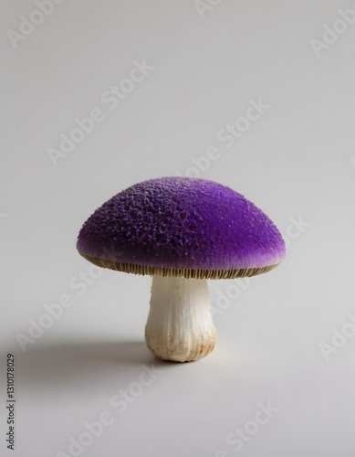 Purple fairy mushroom isolated on white background