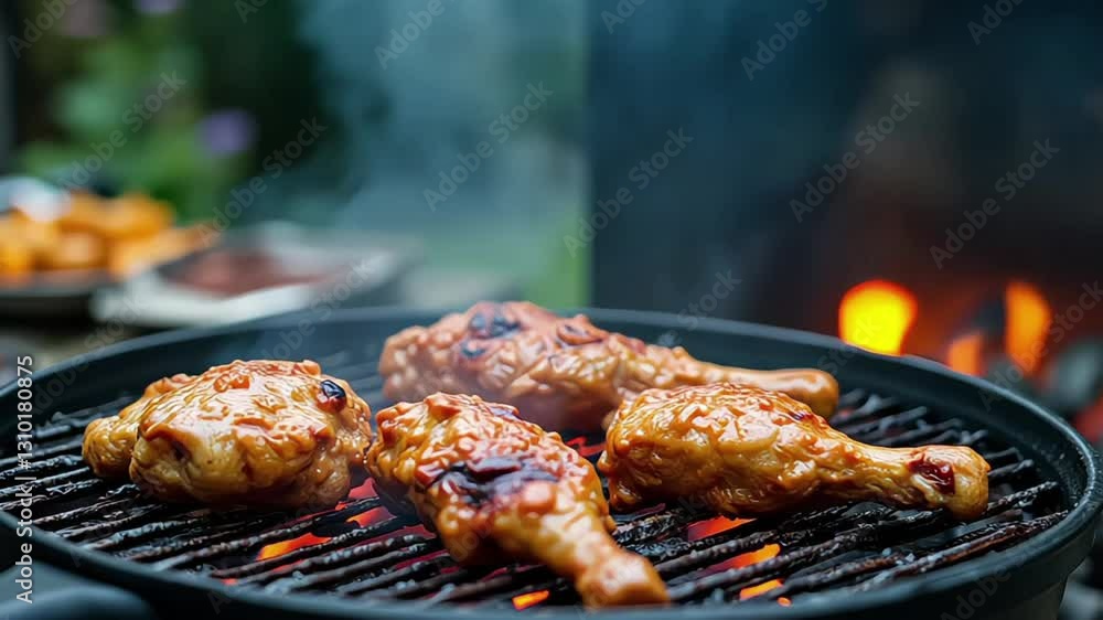Grilled Chicken Drumsticks on a BBQ Grill Grilled Chicken Drumsticks on a BBQ Grill