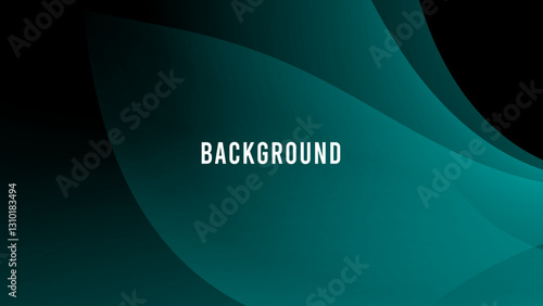 Black and teal green abstract background with gradient objects, dynamic shapes, overlay pattern	