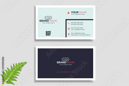 Modern Professional Business Card with Light and Dark Theme | Elegant Corporate Business Card Design with QR Code | Minimalist Double-Sided Business Card Template for Branding