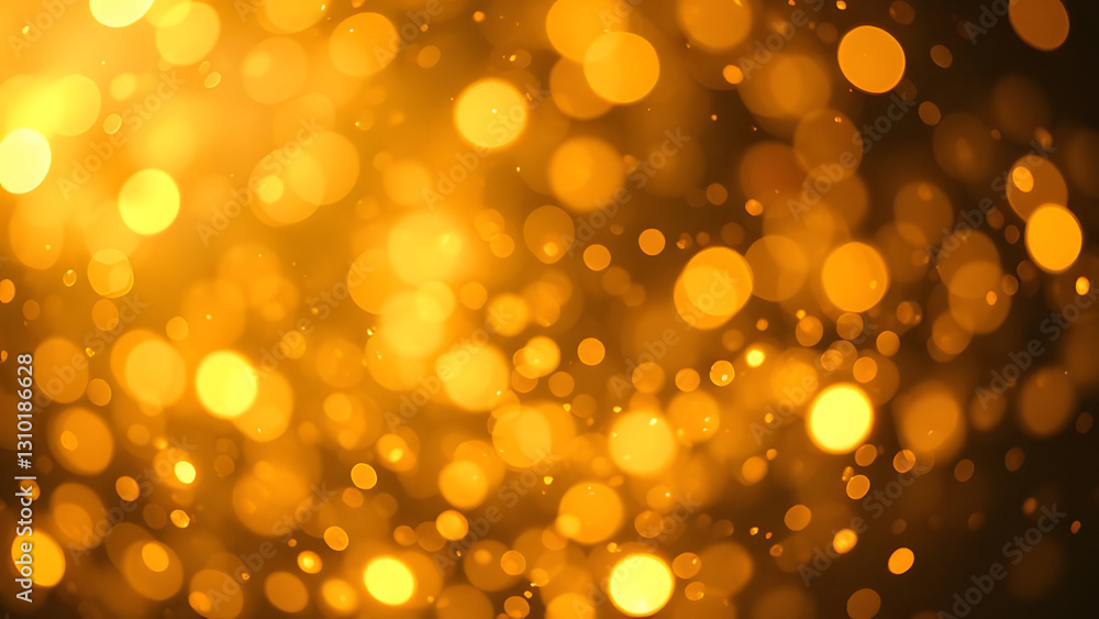 Golden glowing bokeh lights background for holiday celebration Golden glowing bokeh lights background for holiday celebration