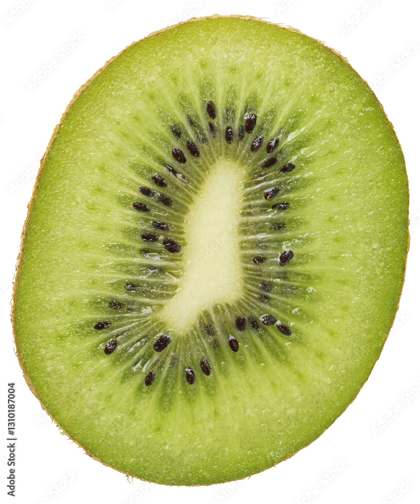 Kiwi Fruit Slice Close Up, Fresh and Healthy Food, Green Color, Transparent PNG, Isolated Kiwi Fruit Slice Close Up, Fresh and Healthy Food, Green Color, Transparent PNG, Isolated