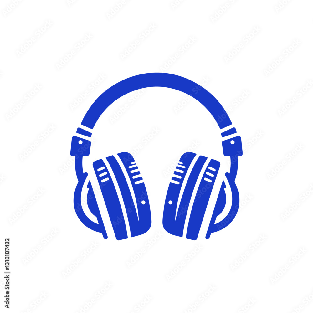 Blue Headphones Icon Blue Headphones Icon
