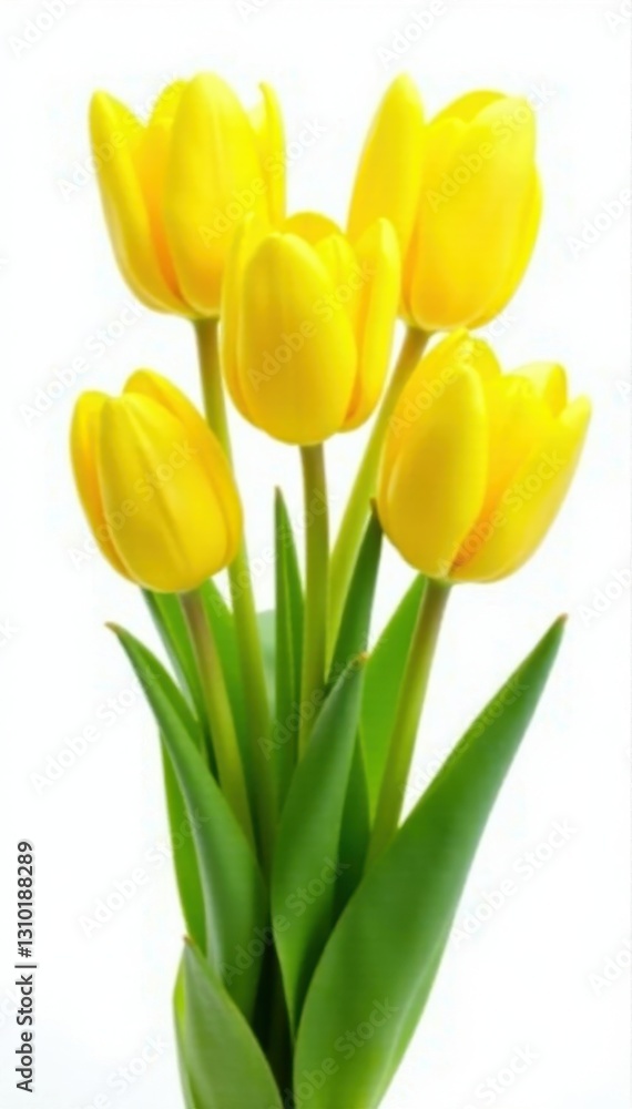 Vibrant yellow tulips, close-up view, isolated , greeting card, cheerful Vibrant yellow tulips, close-up view, isolated , greeting card, cheerful