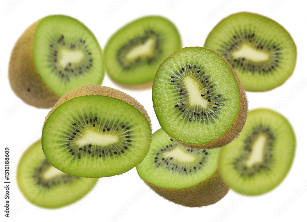 Kiwi Fruit Slice Close Up, Fresh and Healthy Food, Green Color, Transparent PNG, Isolated collection Kiwi Fruit Slice Close Up, Fresh and Healthy Food, Green Color, Transparent PNG, Isolated collection