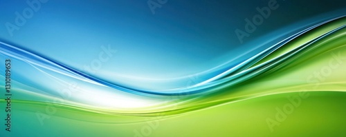 Abstract green and blue wave background.