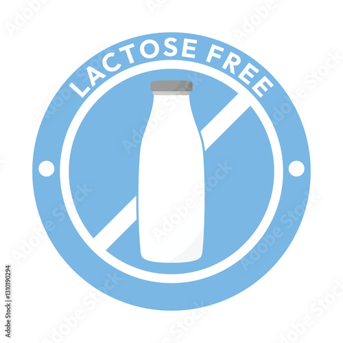 Best Lactose free label or Lactose free logo vector isolated in flat style. Lactose free label vector for product packaging design element. Lactose free logo for packaging design.
