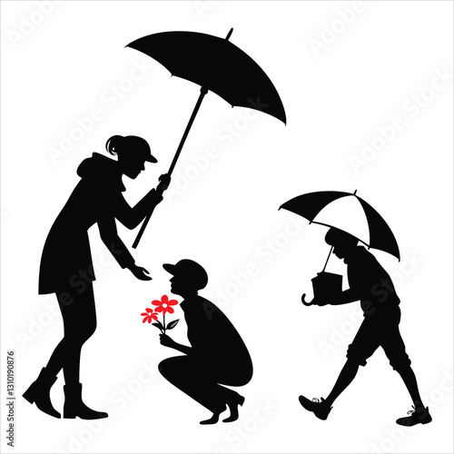 silhouette random acts of kindness day on white background