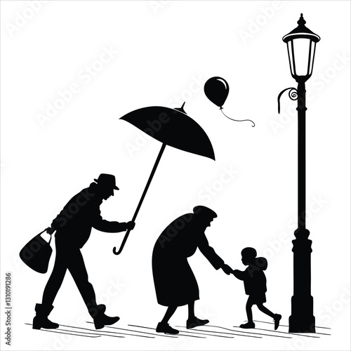 silhouette random acts of kindness day on white background