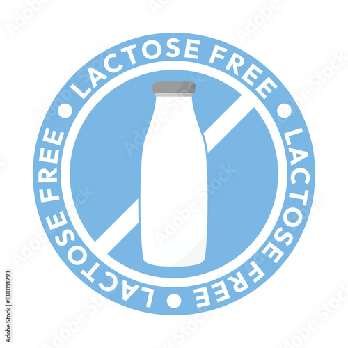Best Lactose free label or Lactose free logo vector isolated in flat style. Lactose free label vector for product packaging design element. Lactose free logo for packaging design.