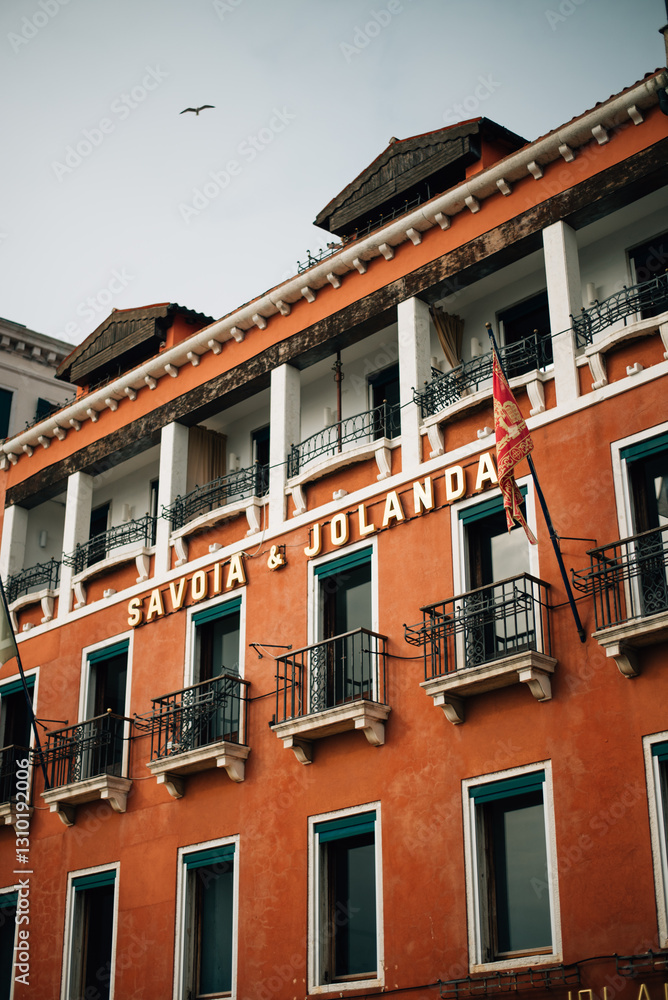 Fototapeta premium hotel with balconies in Venice